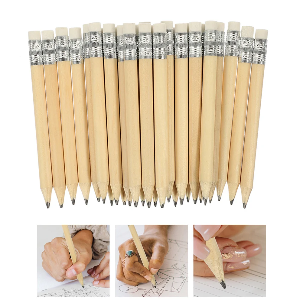 

35 Pcs Mini Short Child Baby Accessories Wood Round Pencils Wooden Small Log