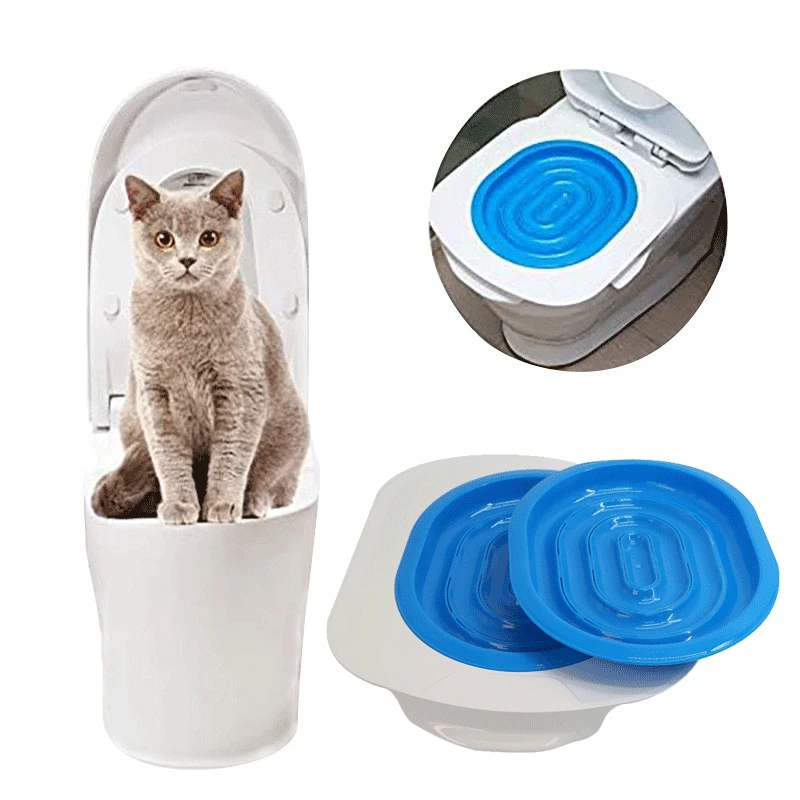 

Cat Toilet Trainer Blue Plastic Toilet Seat Pet Cat Litter Closestool Tray Mat Potty Training Cats Tools Pets Cleaning Supplies