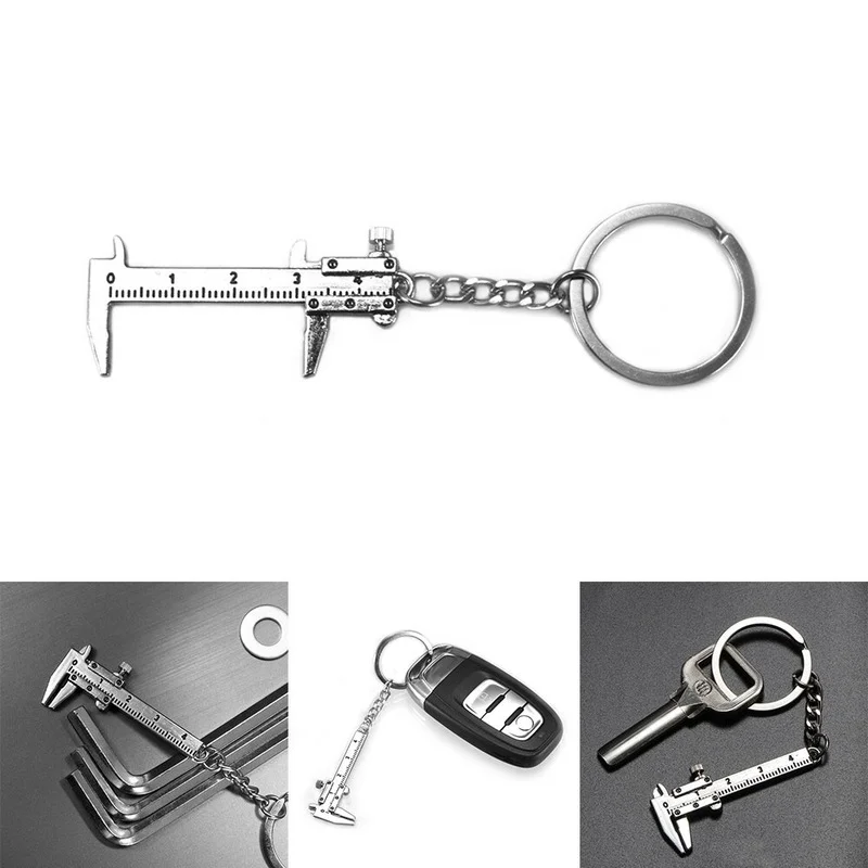 

Portable 0-4cm Mini Vernier Calipers Keychain Measuring Gauging Tools Key Ring Style Simulation Model Ruler Vernier Caliper 2022