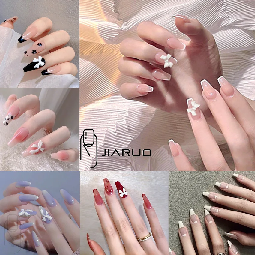 Накладные ногти нажимайте на Длинные накладные формы для наращивания с клеевыми