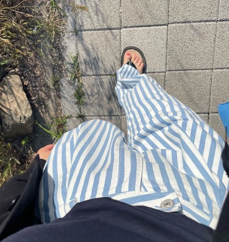 Корейские универсальные ретро брюки kusхитки с высокой талией и вертикальными