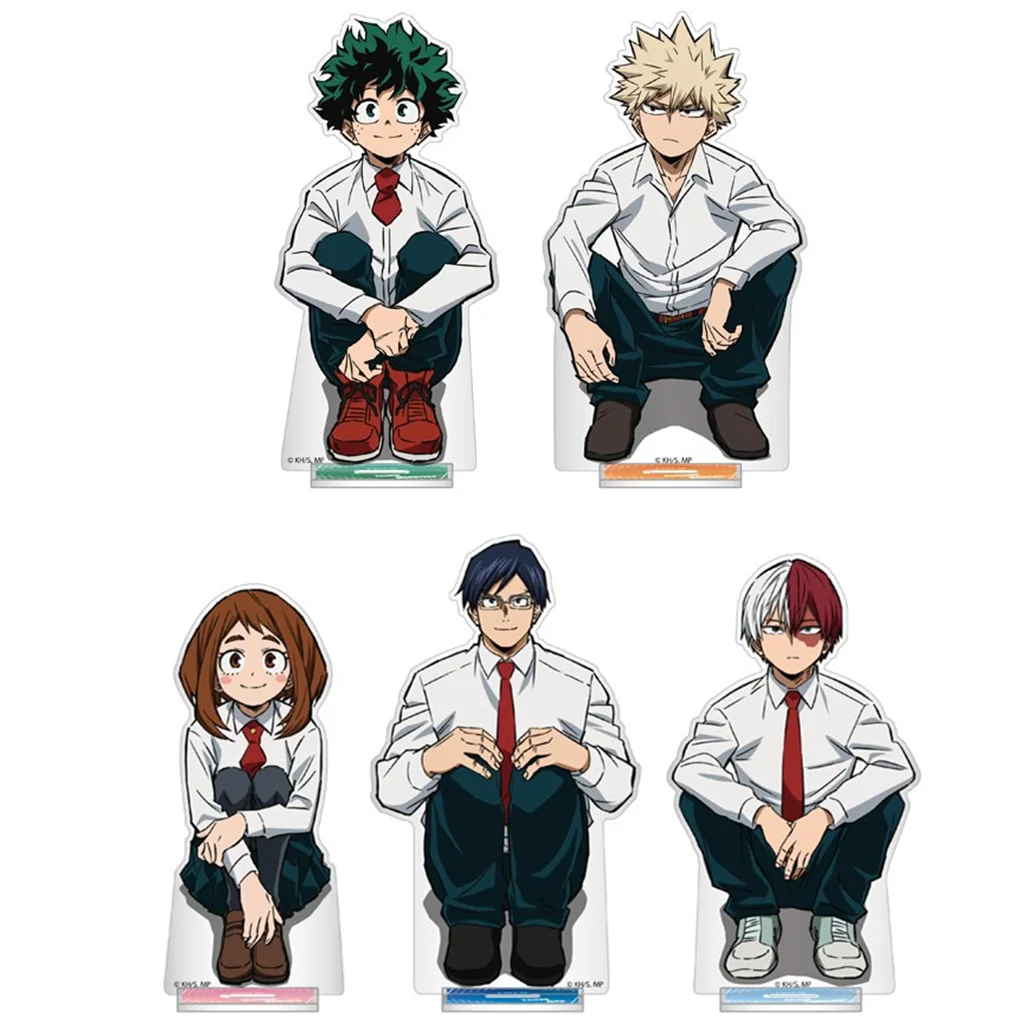 

Anime My Hero Academia Action Figure Doll Todoroki Shouto Bakugou Katsuki Uraraka Ochako Acrylic Stands Model Cosplay Toy Gift
