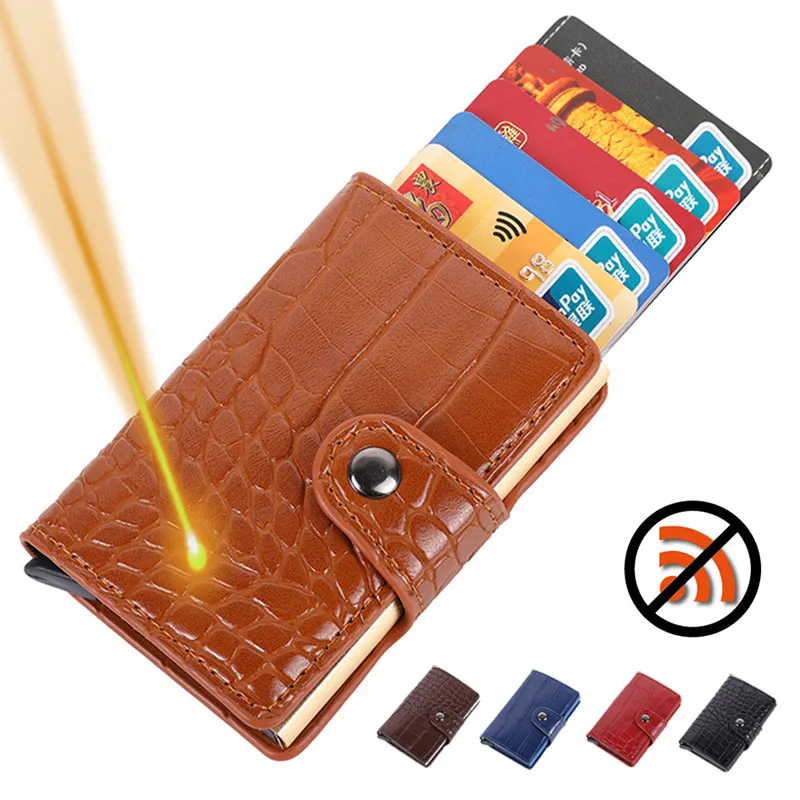 

Personalized Custom Name Slim Credit Aluminium ID Card Holder Case Men Wallet RFID Anti-theft Blocking Protection MIni Wallets