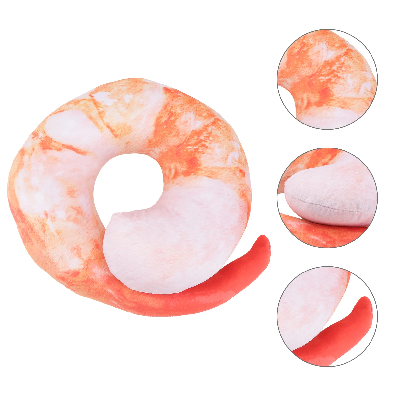 

Shrimp Pillow Toy Plush Neck Animal Stuffed Realistic Cushion Foodtravel