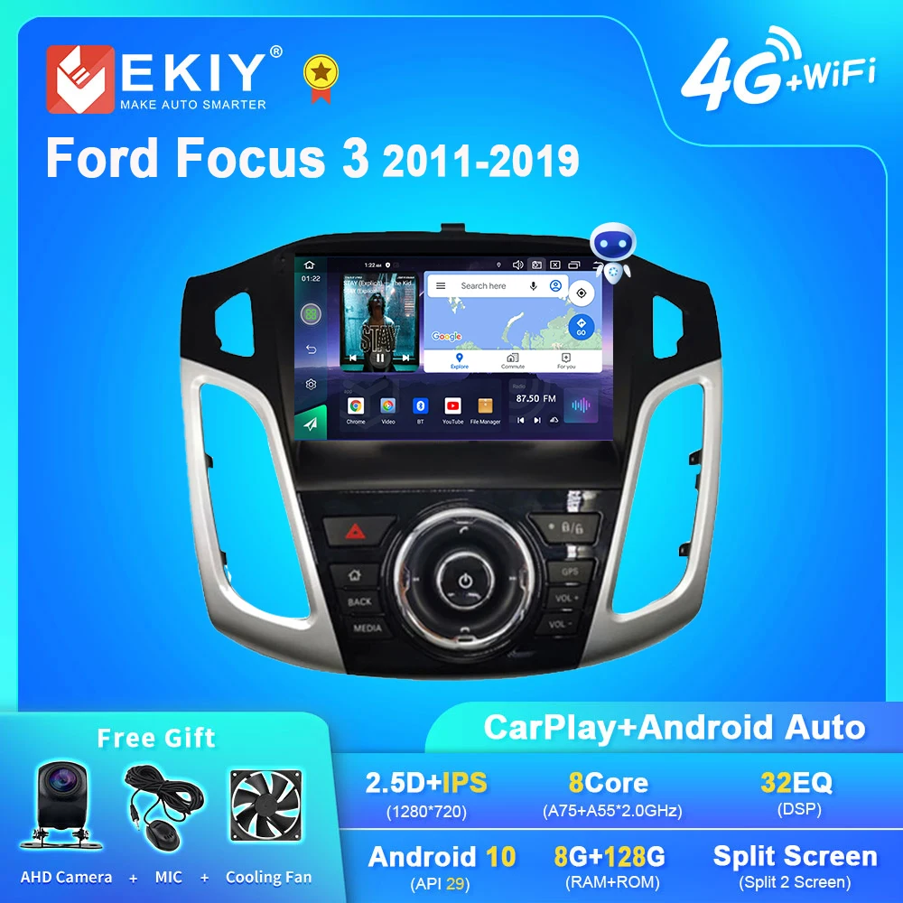 Автомобильный радиоприемник EKIY Q7 Android 10 для Ford Focus 3 2011-2019 мультимедийный