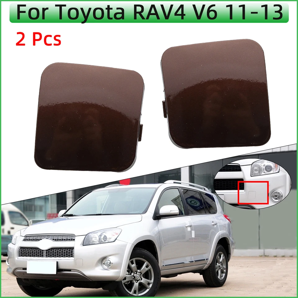

2Pcs Front Bumper Towing Hook Eye Cover Lid For Toyota RAV4 Rav4 V6 XA30 2011 2012 2013 Tow Hook Hauling Trailer Cap Left Right