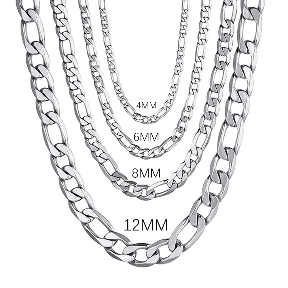 

Men's 925 Sterling Silver 4MM/6MM/8MM/12MM Curb Cuban Chain Necklace 16-30 Inch for Man Women Fashion Jewelry High End Necklace