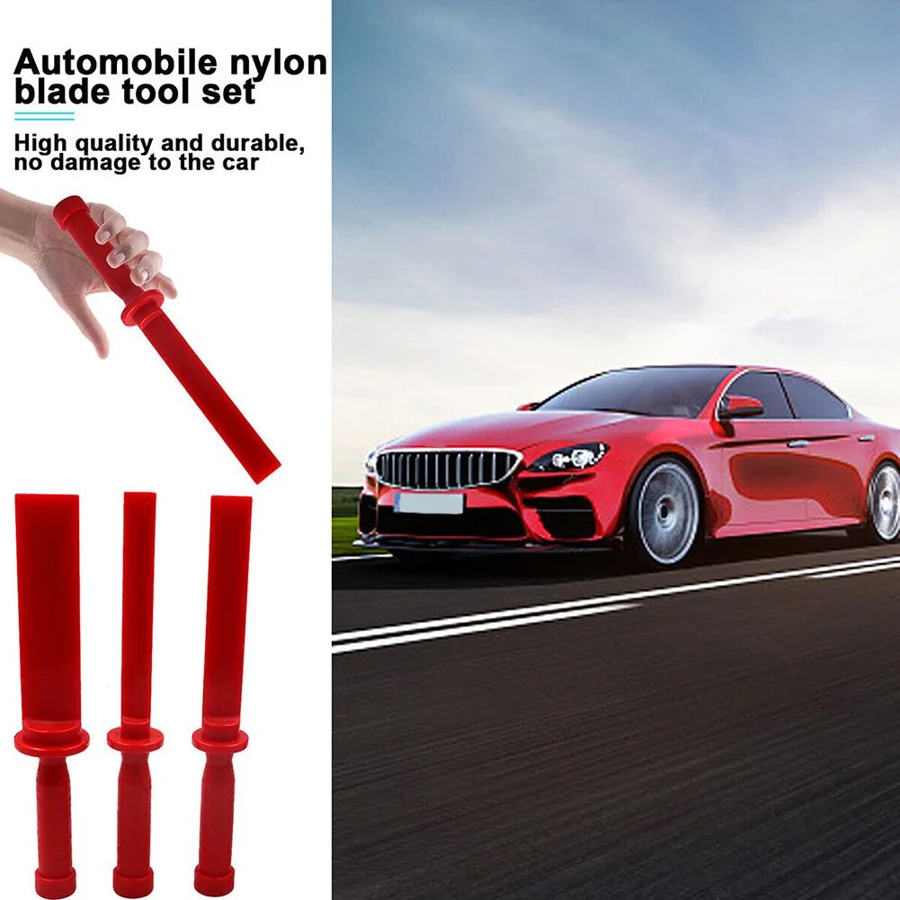 

Repair Tools Car Crowbar Plastic Red 4Pcs ABS Crowbar Accessories Auto Body Glass Blade Tool Chisel Scraper Set