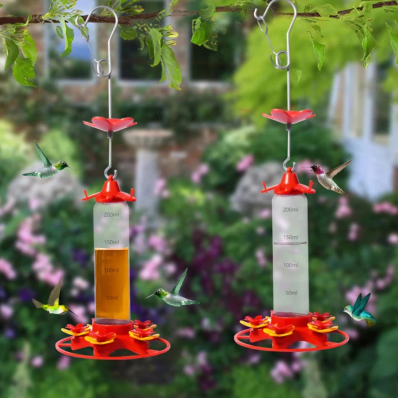 

Outdoor Hanging Hummingbird Feeder With 5 Feeding Ports Bird Feeder With Hooks For Garden Patio Decor