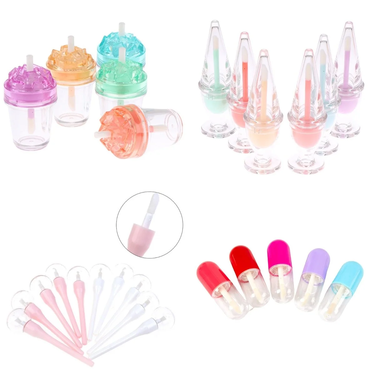 1/5pc 5/6ml DIY Mini Empty Transparent PE Lip Gloss Tubes Plastic Lip Balm Tube Lipstick Lipgloss Tube Sample Cosmetic Container