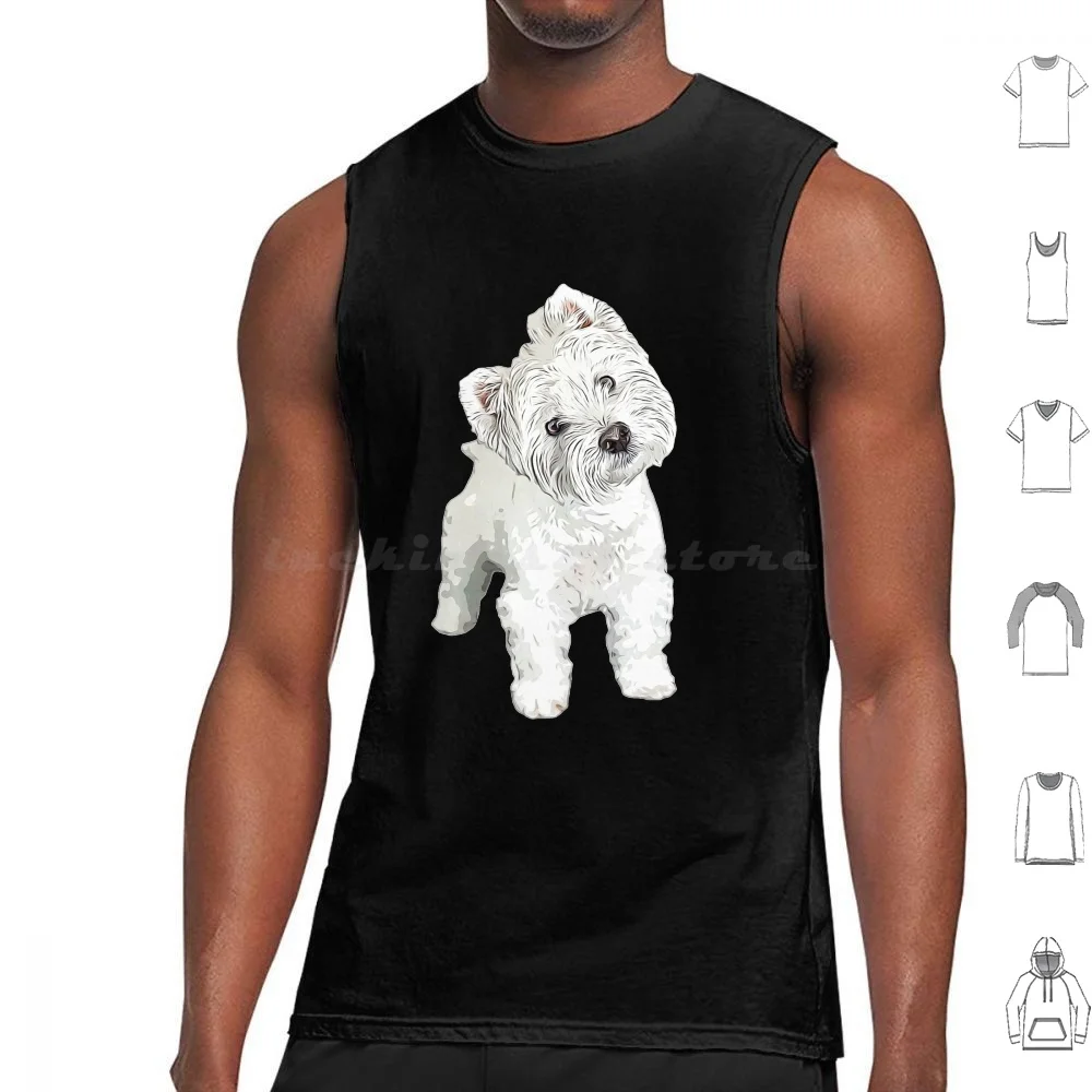 

Майка-жилет West Highland Terrier без рукавов, белый пушистый жилет для собак