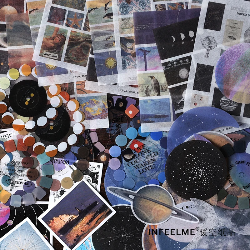 20pcs Creative Universe Memo Pad Decoration Note Paper DIY Journal Stationery Galaxy Scrapbooking School Supplies |