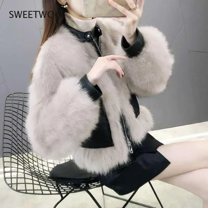Winter Women's Thickened Warm Furry Coat Eco Faux Fur Top Fabric Coats China Vest Bear Jacket Ponchos and Capes Tunic Outerwear