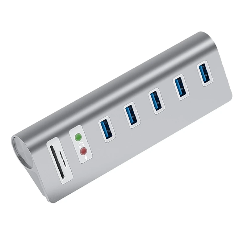 

Док-станция USB3.0 многофункциональный интерфейс USB3.0 + аудио интерфейс + TF/SD двойной слот для карт 7 портов концентратор