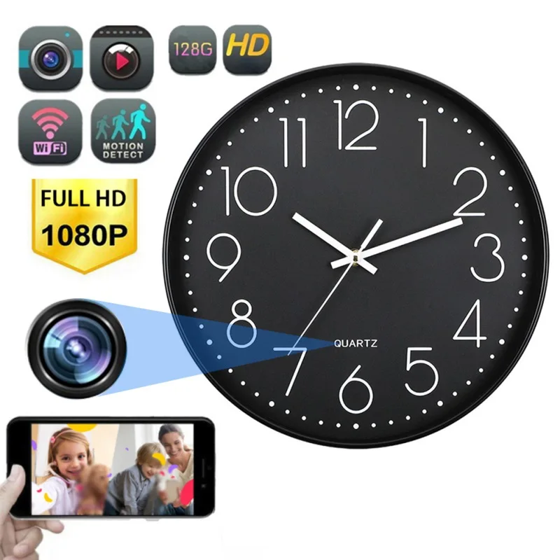 

Wall Clock Camera Wireless IP Camera Home Security Video Recorder Motion Detection Support for IOS/Android Mini Camera