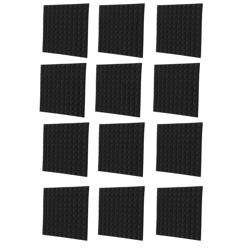 

12 Pack Sound Proof Foam Panels Pyramid Design Acoustic Foam Acoustic Foam 1.2Inch X 20Inch X 20Inch For Home & Pro Studios