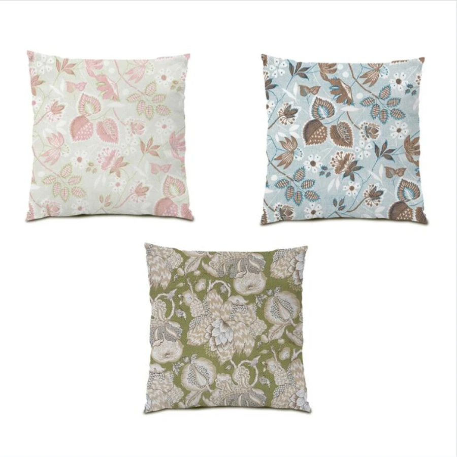 

Leaves Printing Cushion Cover 45x45 Sofa Decoration Home Flocking Plants Living Room Decoration Bed Throw Pillow Covers E0044