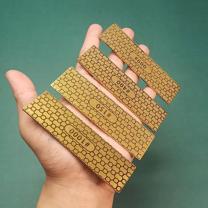 

Double-sided sharpener stone Kitchen outdoor knife sharpener grinding tools Honeycomb Titanium-plated whetstone diamond