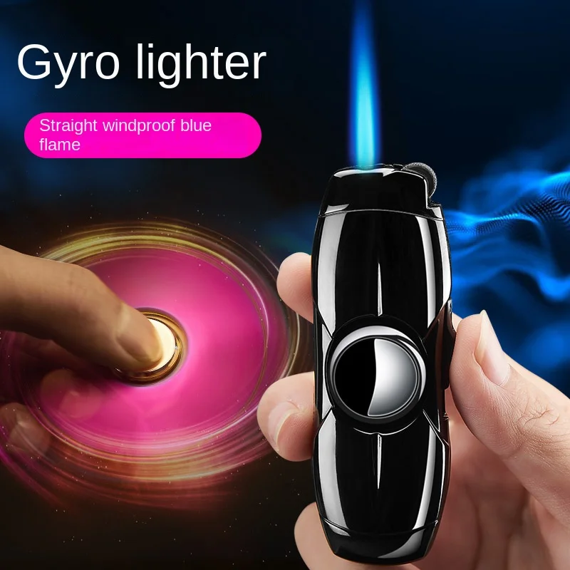 

601 straight at the fingertips gyro inflatable lighters creative spinning gyro windproof lighters wholesale