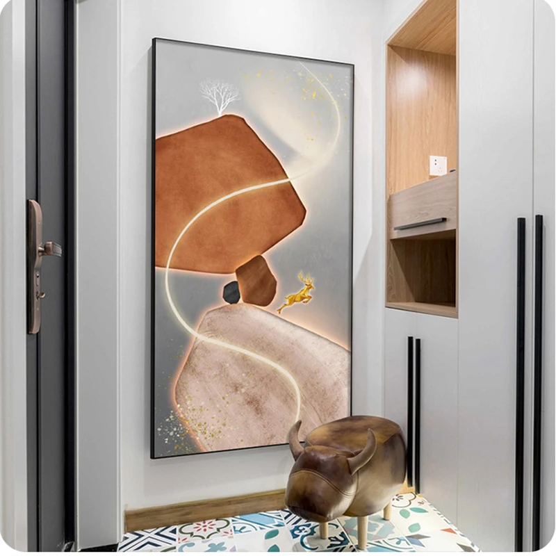 

Абстрактная живопись, искусственная кожа, Современная Картина на холсте из камня, животное на удачу, живопись для украшения дома