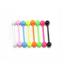 8 piecesset neon paint stainless steel body piercing tongue nail milk ring foreign trade jewelry lip nail piercing accessories