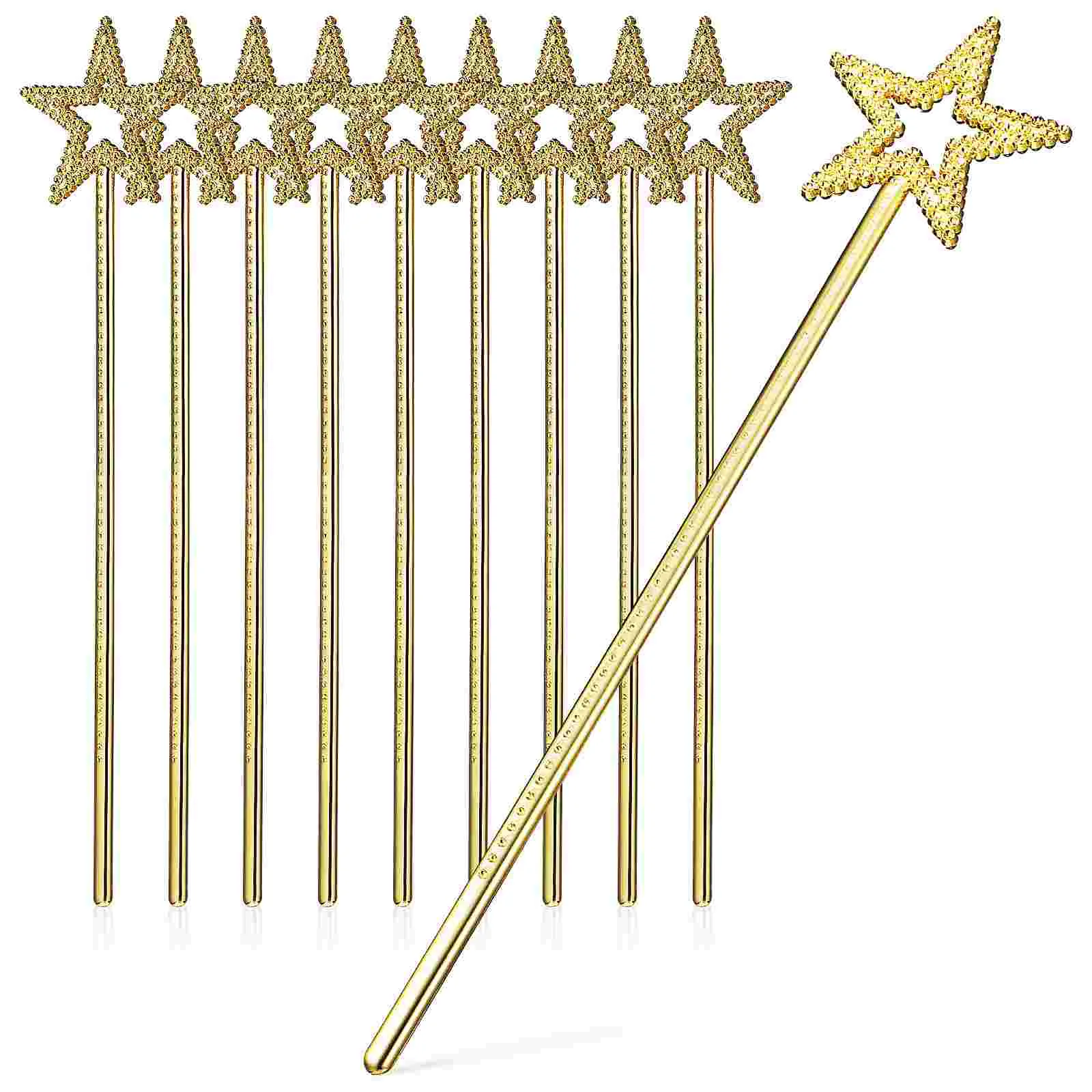 

10 Pcs Princess Wands Accessories Dress-up Party Supplies Fairy Sticks Pentagram Props Plastic