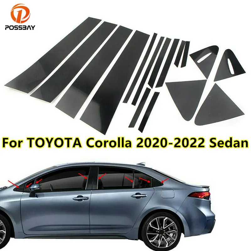

Подходит для Toyota Corolla 2019-2022 2020 2021 накладки на окна и двери, комплекты накладок на стойки, наклейки, украшение, автомобильные внешние аксессуа...