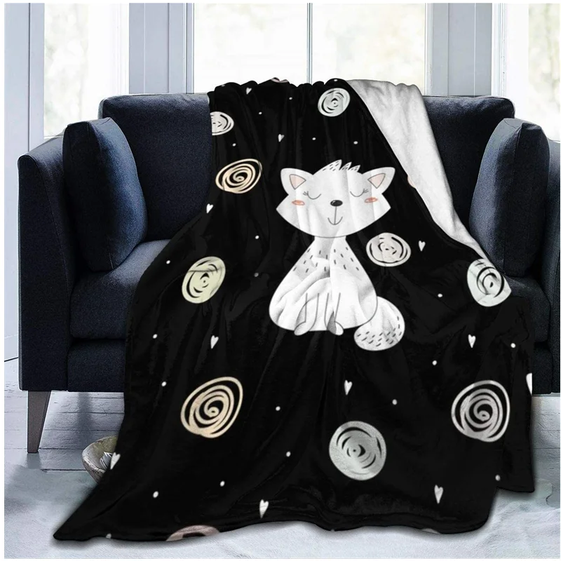 

Fantasy Cat Premium Throw Blanket 3D Print On Demand Sherpa Super Comfortable For Sofa Thin Quilt Air Conditioning Travel