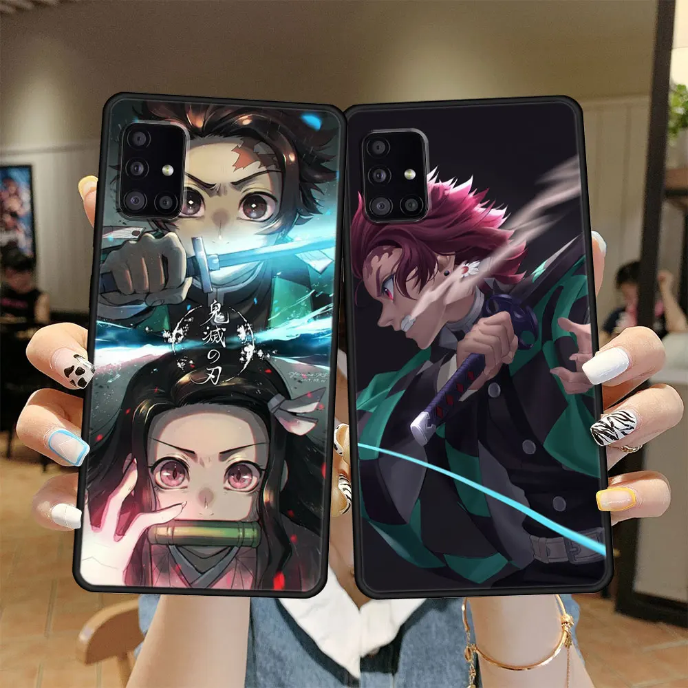 

Case Cover for Samsung Galaxy A71 A12 A32 A51 A72 A52 A21s A31 A73 Samsunga12 A50s Print Demon Slayer Cartoon Cell Soft