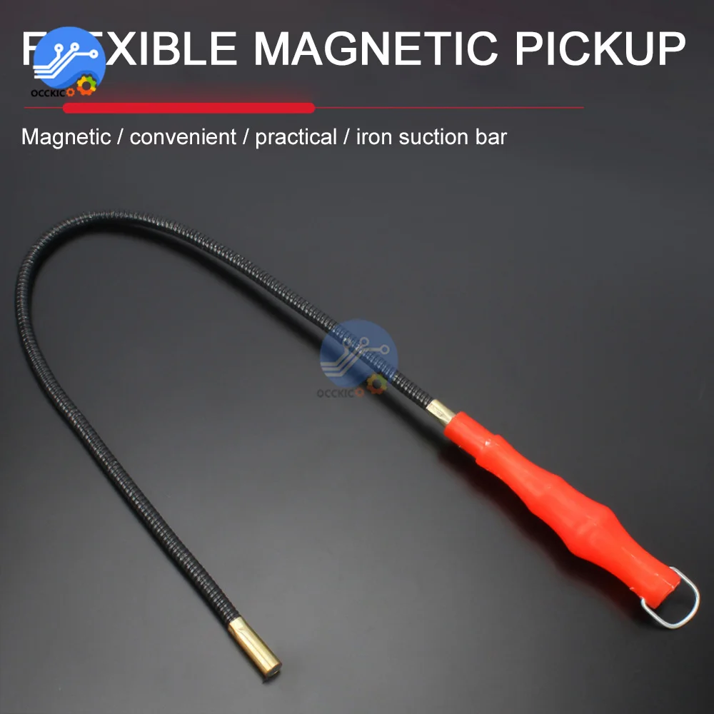 

Магнитный гаражный инструмент 56 см, гибкий магнитный захват, ремонт, захват, красная пластиковая ручка, гибкий металлический захват, металл...