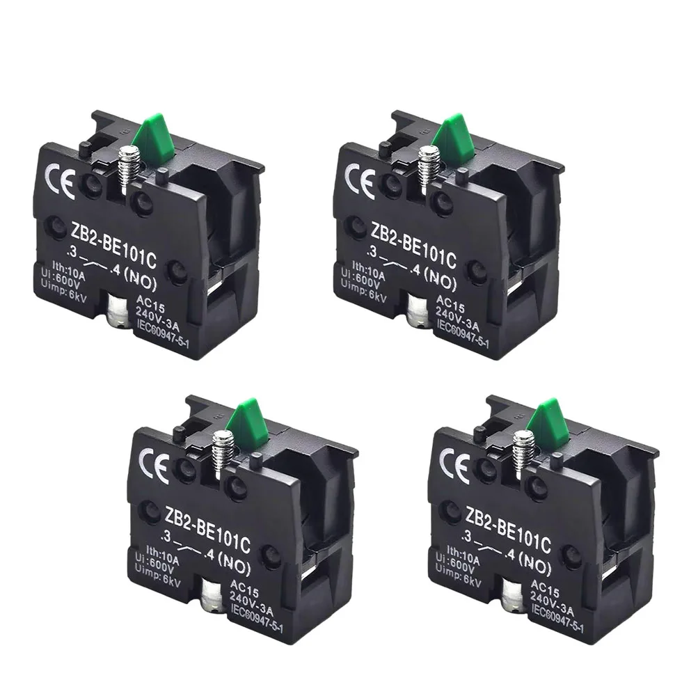 

10 шт., серебристые контактные особенности, XB2 кнопочный переключатель, Контактный блок, нормальное открытие (нет)