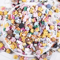 100 pcs cartoon diy craft material resin silicone jewelry making nail supply falt back embellishment bulk selling accessories