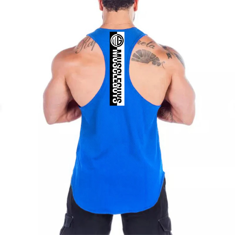 Летняя свободная сетчатая дышащая быстросохнущая футболка с принтом Muscleguys