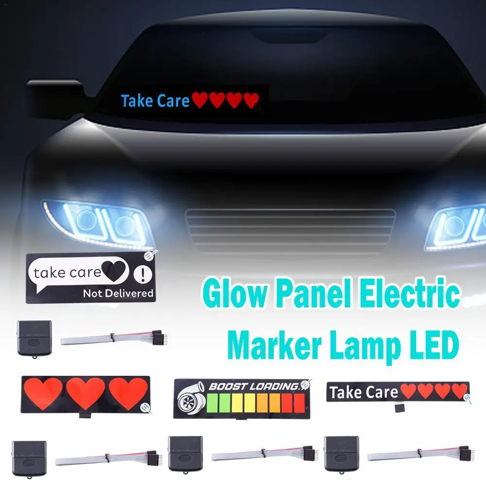 

Take care Not Delivered Car Windshield Glow Panel Electric Marker Lamp LED Decoration Light Sticker Flashing Lights
