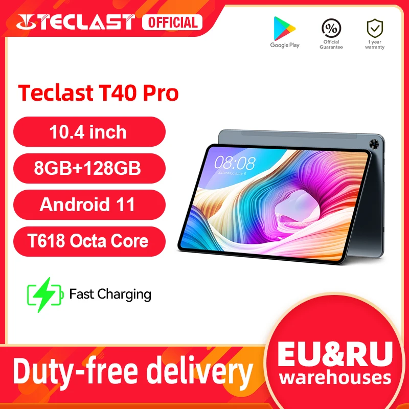 

Teclast T40 Pro планшет, экран 10,4 дюймов, 8 Гб ОЗУ 128 Гб ПЗУ, Восьмиядерный