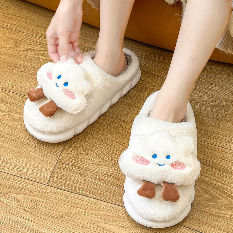 Women Slipper for Woman Home Slippers Indoor Shoes Fluffy Furry Plush Fleece Lined Warm Soft Comfort Leopard Print Slipper