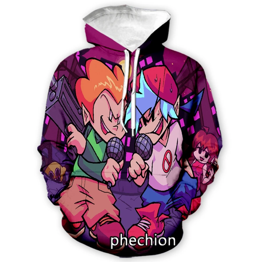 

phechion Fashion Men/Women Game Friday Night Funkin 3D Print Long Sleeve Hoodie Casual Sweatshirt Hoodies Men Sport Pullover A83