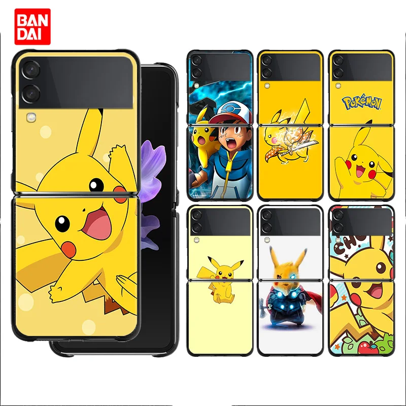 

Anime Pokemons Naruto Phone Case For Samsung Galaxy Z Flip Flip3 Zflip Zflip3 5G Plastic Couple Casing Thin Cover Luxury Trend