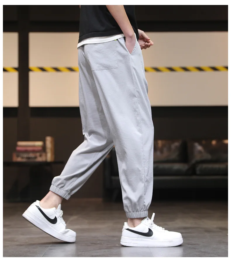 

Брюки Мужская Летняя одежда Молодежные брендовые свободные модные девять точечные брюки прямые повседневные брюки тонкие женские