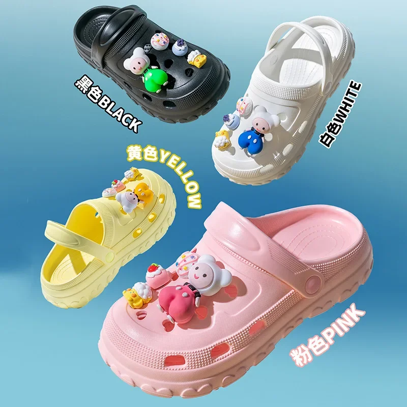 

Летние Новые Мультяшные Мягкие Шлепанцы для девочек Женская одежда милые толстые Нескользящие сандалии на нескользящей подошве