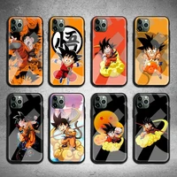 dragon ball son goku phone case tempered glass for iphone 13 12 11 pro mini xr xs max 8 x 7 6s 6 plus se 2020 cover