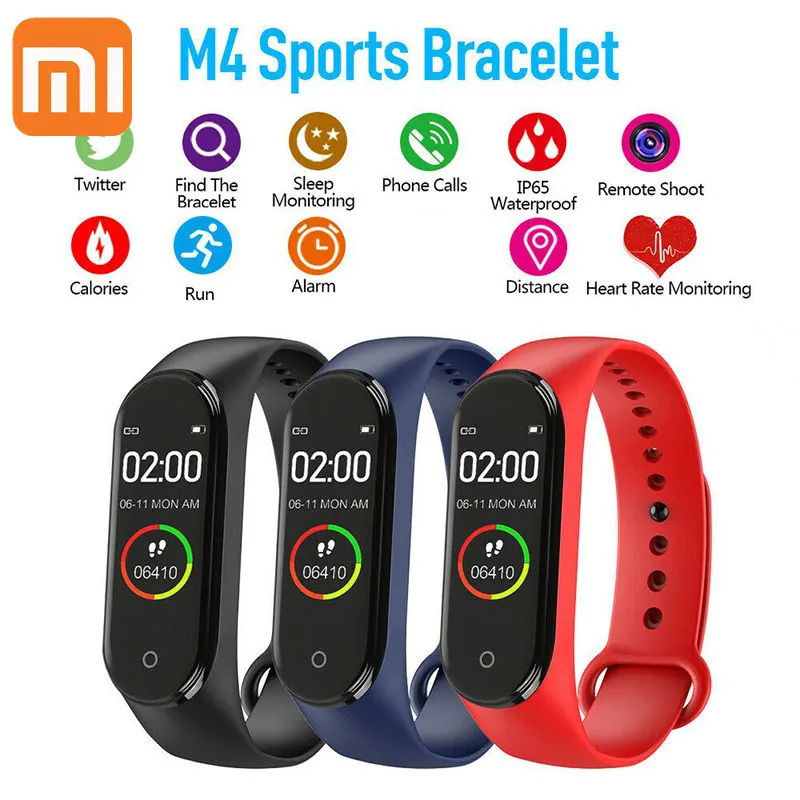 Смарт-браслет Xiaomi M4, фитнес-трекер, Смарт-часы MI band, пульсометр, артериальное давление, смарт-браслет, монитор здоровья