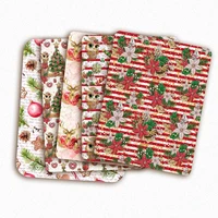 patchwork christmas elk printed polyester cotton fabric for tissue sewing quilting fabrics needlework material diy handmade