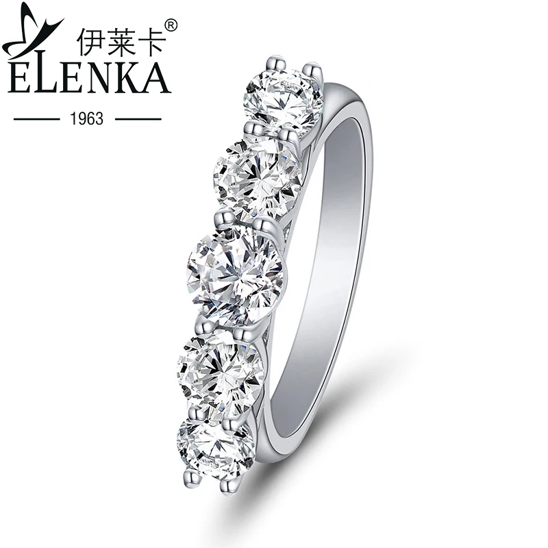 

2022 New 925 Sterling Silver 1ct Round 5mm 5A High Carbon Diamond Ring Engagement Ring for Women Luxury Christmas Gift for Girls