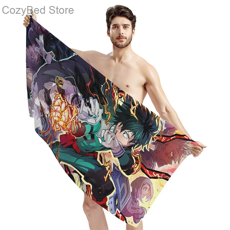 

Anime My Hero Academia Beach Towel Soft Plush Comfortable Microfiber Bahting Towels For Teenager Boys Large Size Shower Cover