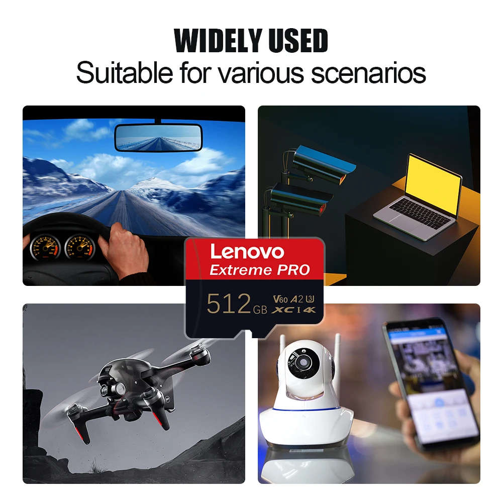 Фото Высокоскоростная карта памяти Lenovo SD Micro SD UHS-II V60 Professional для ноутбуков, экшн-камер, игровых дронов - 512 ГБ, 256 ГБ, 128 ГБ, 64 ГБ №5