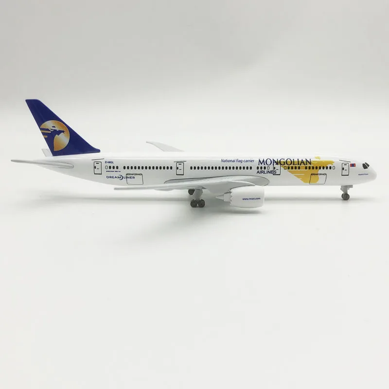 20 см сплав металла B787 Mongolian Airlines Boeing 787 литая модель самолета с подставкой на