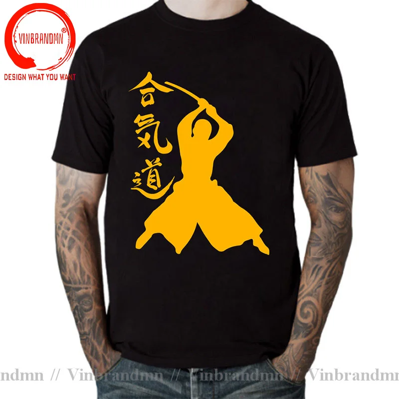 Футболка Aikido Japanese Martial Arts Shinai Kendo мужская футболка Japan Kanji уникальная Samurai Spirit