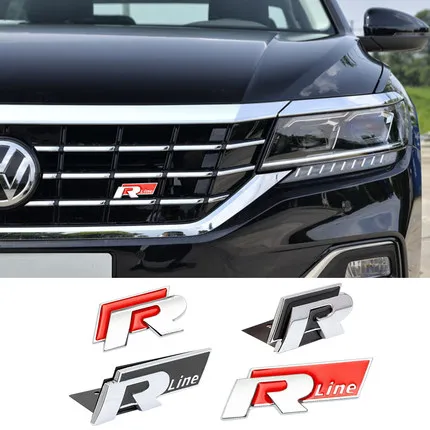 

3D Для Rline R логотип Polo Passat B5 B6 B7 Golf Jetta Touareg Bora автомобильный значок наклейка гриль боковой задний багажник эмблема наклейки