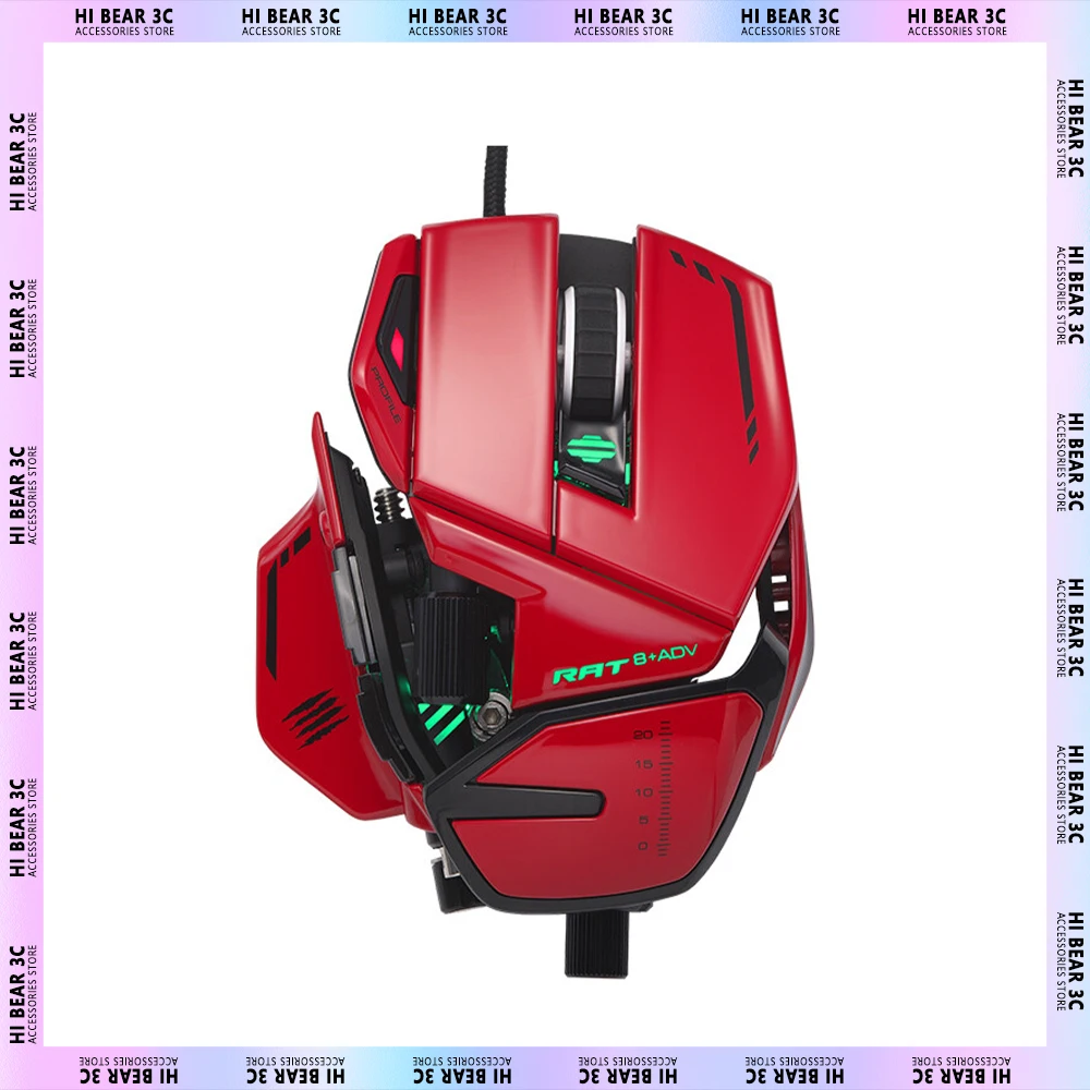 

MAD CATZ RAT8+ Gaming Mouse RGB Light Adjustable Weight Low Delay Wired Mouse Ergonomics Metal Laptop Pc Gamer Mouse FPS Pubg